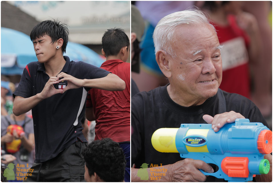 Young and old getting fully involved with Songkran!