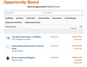Travel Blog Success Opportunity Board